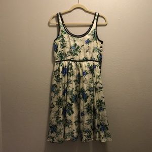 Anthro Odille Silk Floral Dress